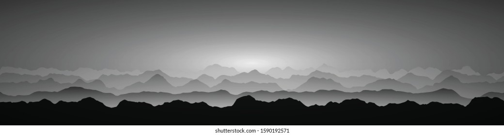 Color Mountains Landscape Generative Art background illustration