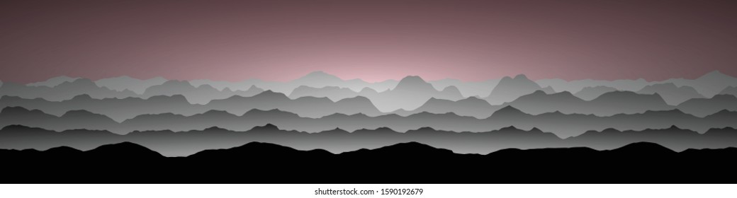 Color Mountains Landscape Generative Art background illustration