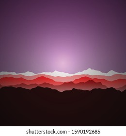 Color Mountains Landscape Generative Art background illustration