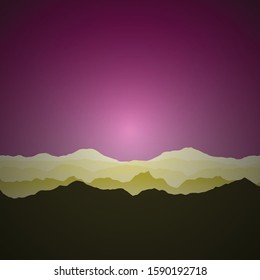 Color Mountains Landscape Generative Art background illustration