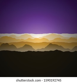 Color Mountains Landscape Generative Art background illustration