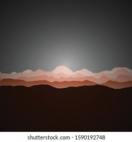 Color Mountains Landscape Generative Art background illustration