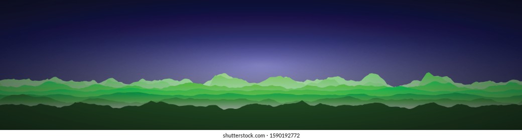 Color Mountains Landscape Generative Art background illustration