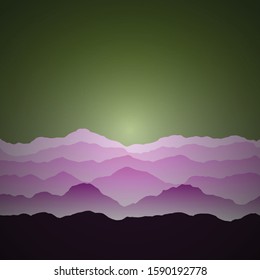 Color Mountains Landscape Generative Art background illustration
