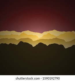 Color Mountains Landscape Generative Art background illustration