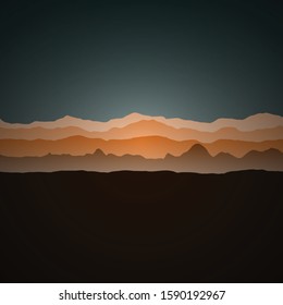 Color Mountains Landscape Generative Art background illustration