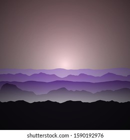 Color Mountains Landscape Generative Art background illustration