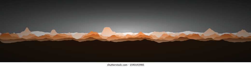 Color Mountains Landscape Generative Art background illustration