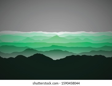 Color Mountains Landscape Generative Art background illustration
