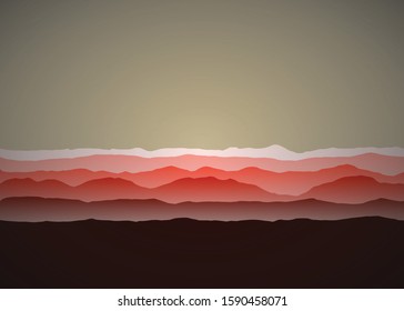 Color Mountains Landscape Generative Art background illustration