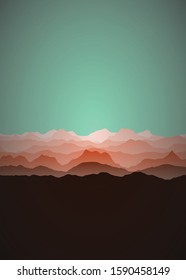 Color Mountains Landscape Generative Art background illustration