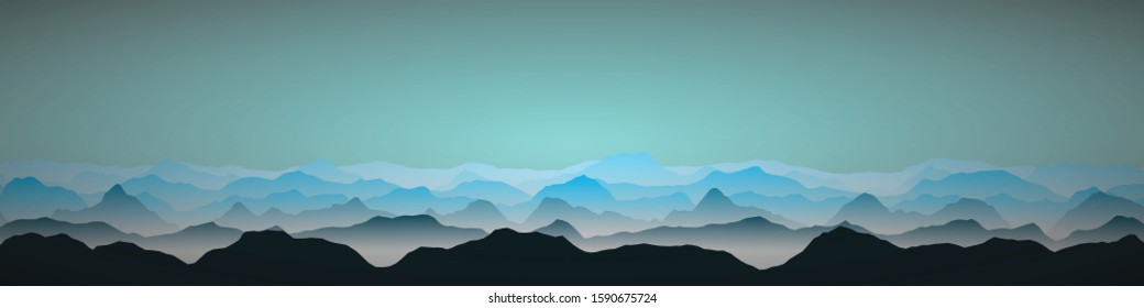 Color Mountains Landscape Generative Art background illustration