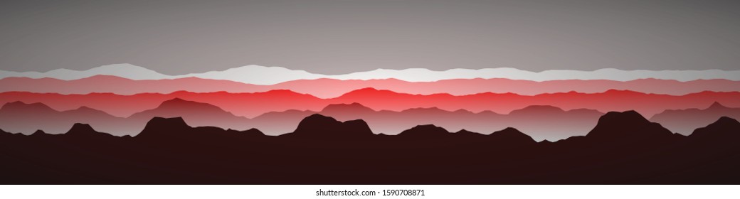 Color Mountains Landscape Generative Art background illustration