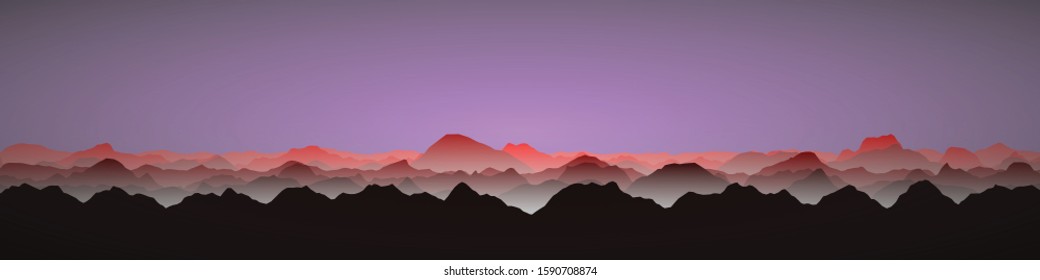 Color Mountains Landscape Generative Art background illustration