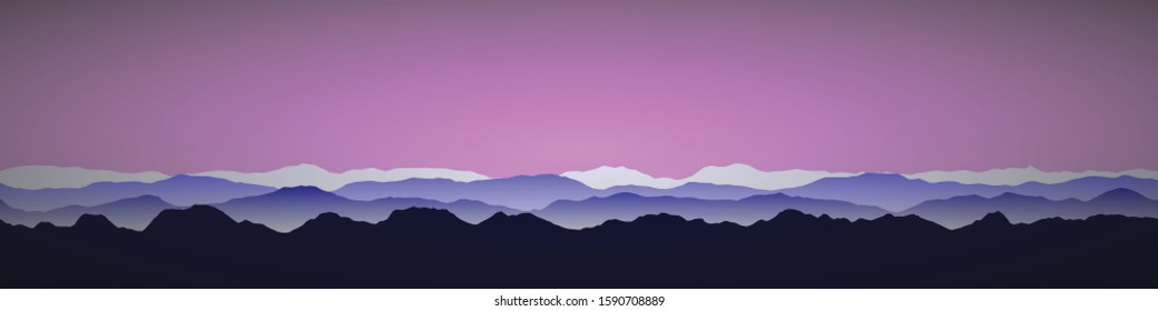 Color Mountains Landscape Generative Art background illustration