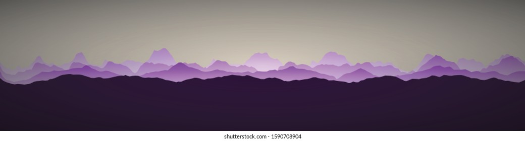 Color Mountains Landscape Generative Art background illustration