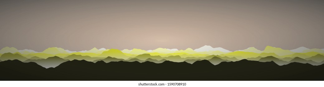 Color Mountains Landscape Generative Art background illustration