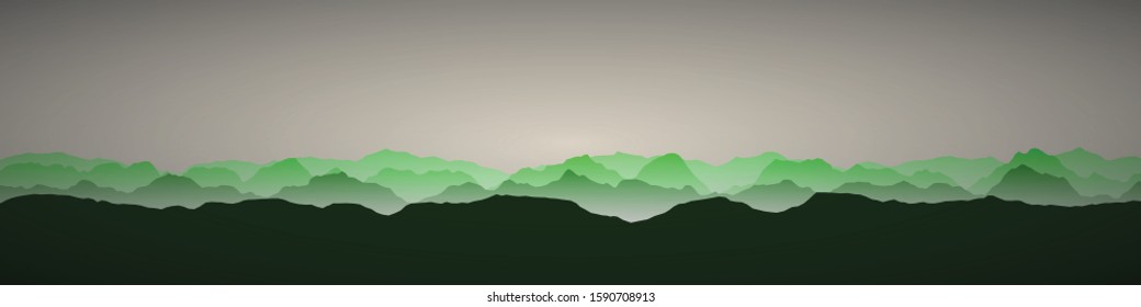 Color Mountains Landscape Generative Art background illustration