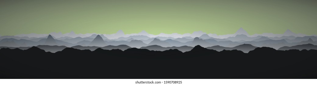 Color Mountains Landscape Generative Art background illustration