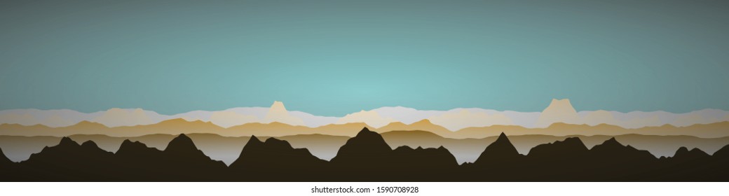 Color Mountains Landscape Generative Art background illustration