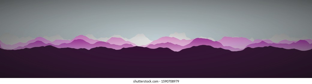 Color Mountains Landscape Generative Art background illustration