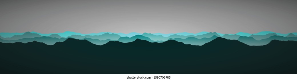 Color Mountains Landscape Generative Art background illustration
