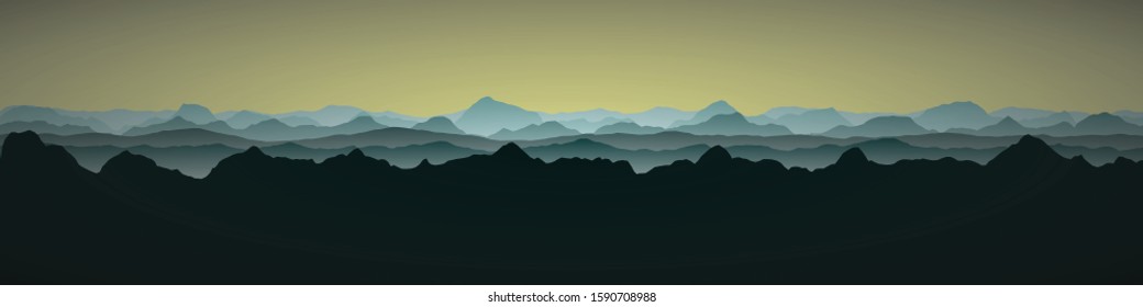 Color Mountains Landscape Generative Art background illustration