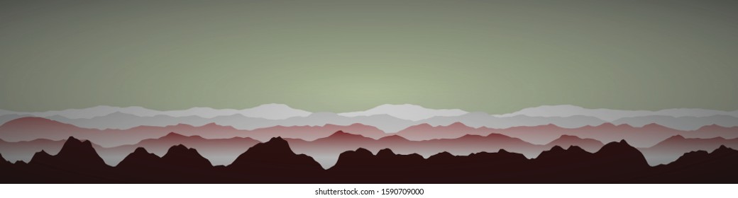 Color Mountains Landscape Generative Art background illustration