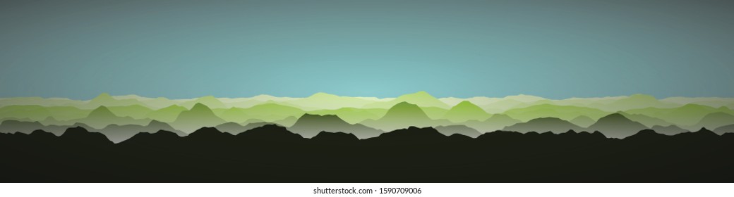 Color Mountains Landscape Generative Art background illustration