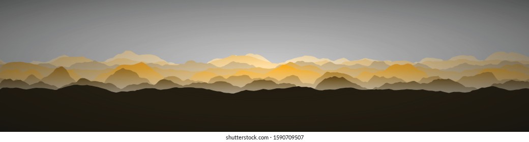 Color Mountains Landscape Generative Art background illustration