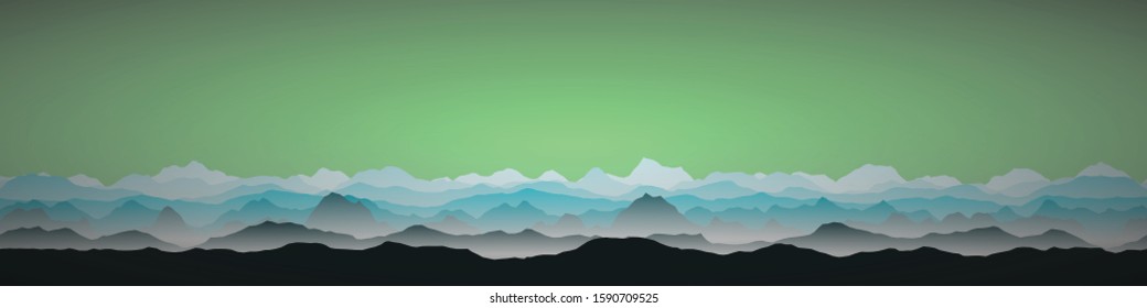 Color Mountains Landscape Generative Art background illustration