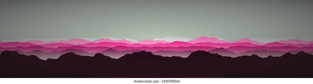 Color Mountains Landscape Generative Art background illustration