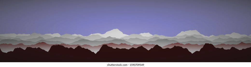 Color Mountains Landscape Generative Art background illustration