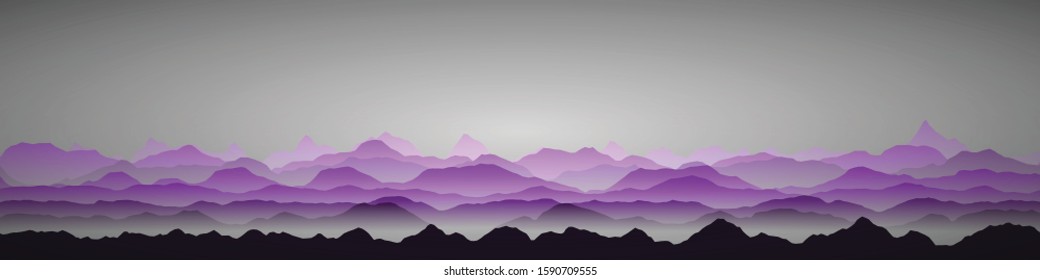 Color Mountains Landscape Generative Art background illustration