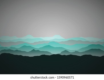 Color Mountains Landscape Generative Art background illustration