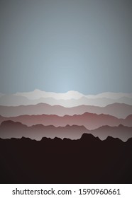 Color Mountains Landscape Generative Art background illustration
