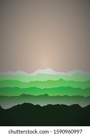 Color Mountains Landscape Generative Art background illustration
