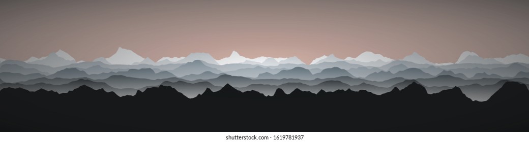 Color Mountains Landscape Generative Art background illustration