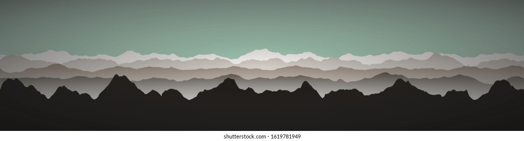 Color Mountains Landscape Generative Art background illustration