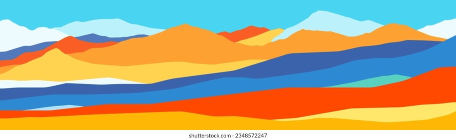 Color mountains, translucent waves. Multicolored abstract glass shapes, modern background, vector design Illustration for you project