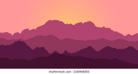 Color mountains, waves, abstract shapes, modern background, vector design Illustration for you project