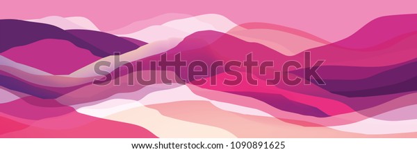 Color mountains, waves,
abstract shapes, modern background, vector design Illustration for
you project