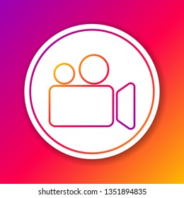 Color Movie or Video camera line icon isolated on color background. Cinema camera icon. Circle white button. Vector Illustration Color Movie or Video camera line icon isolated on color background. Cinema camera icon. Circle white button. Vector Illustration