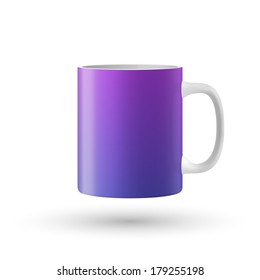 Color mug on white background. Vector illustration.