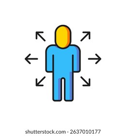Color Multitasking manager working icon isolated on white background. Flat filled outline style with shadow. Vector