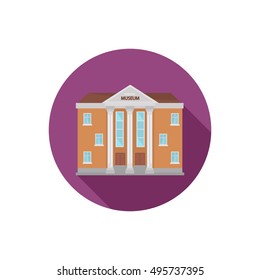 Color museum building flat icon. Stock Vector icon. Illustration for web and mobile design