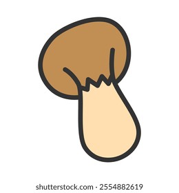 Color mushroom single item icon Eringi
