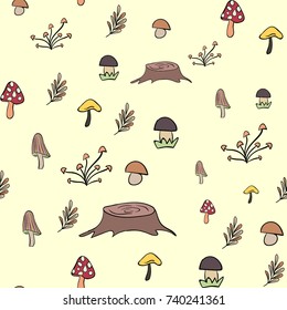 color mushrooms pattern
