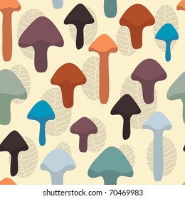 color mushrooms seamless pattern