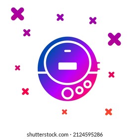 Color Music CD player icon isolated on white background. Portable music device. Gradient random dynamic shapes. Vector